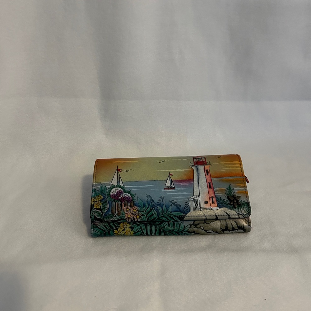 Anuschka Lighthouse Hand-Painted Wallet